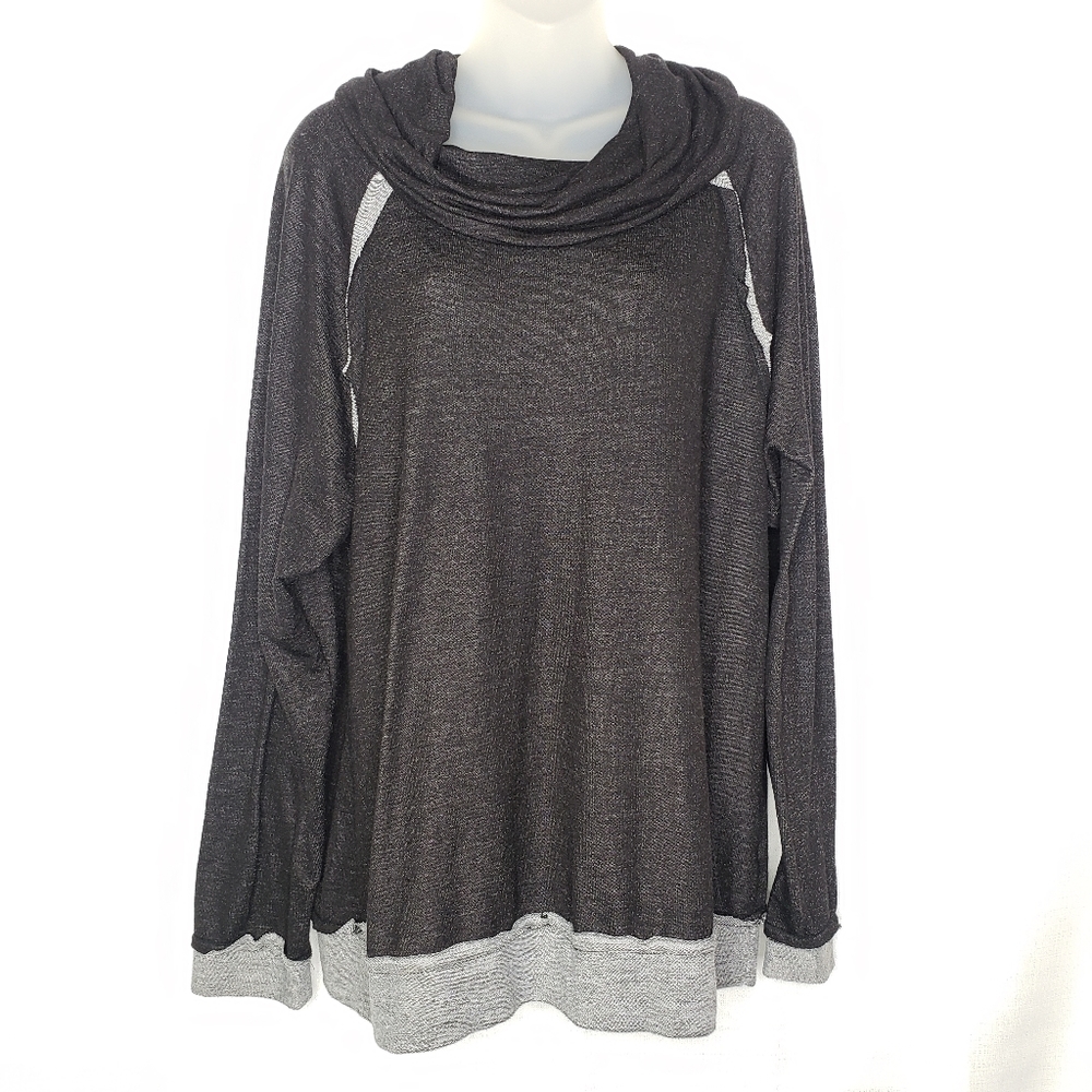 BNLK Slinky Cowl Neck Sweater‎ Womens Size XL Gray